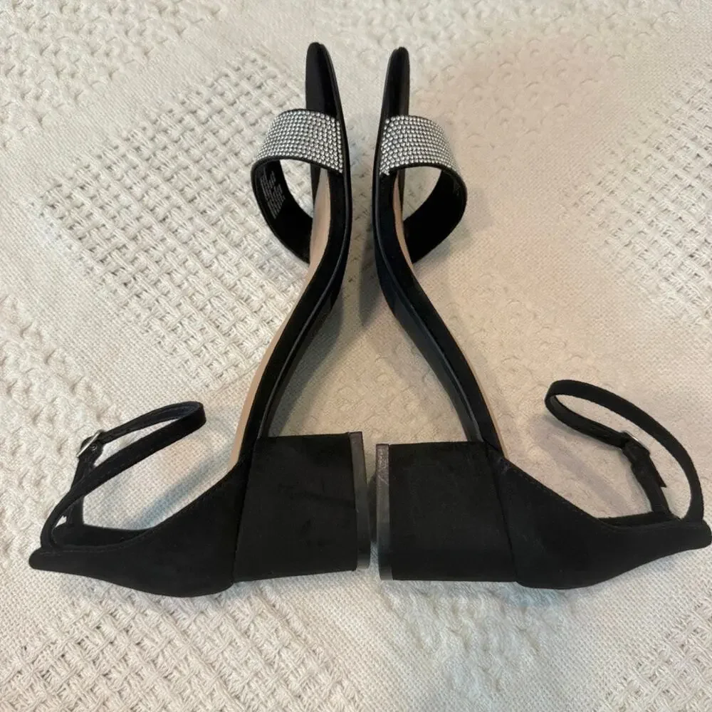 Madden NYC 9.5 Illie City embellished ankle strap block heel sandal 2970
